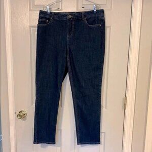 Terra & Sky Dark Blue Straight Leg Jeans 14w petite